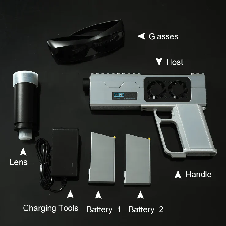 JGX22-130 Custom Handheld DIY Laser Toy (Silver Two Battery)